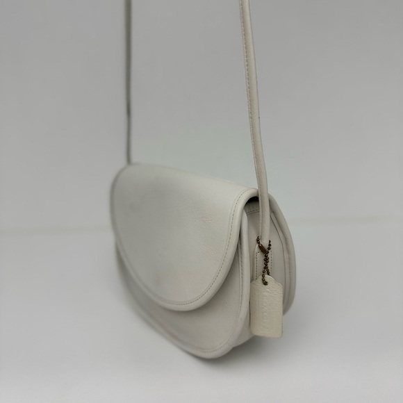 COACH VINTAGE Casey Bag in Bone White with Green Scarf - Picture 9 of 15